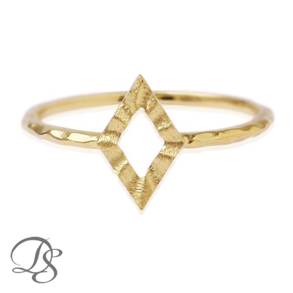 【土日限定2000円OFFクーポン有】 18金 リング k18 ピンキーリング k18リング ひし形...