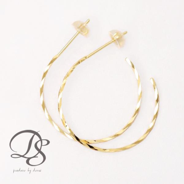 【土日限定2000円OFFクーポン有】 フープピアス 18k ピアス 18金 フープ k18 18金...