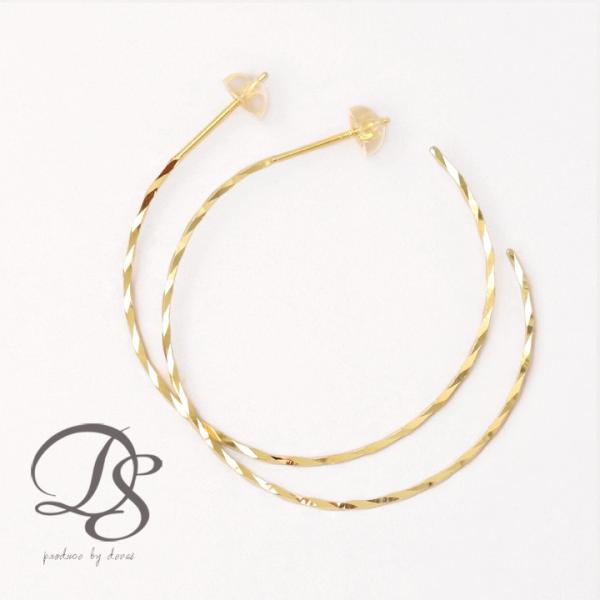 【土日限定2000円OFFクーポン有】 フープピアス 18k ピアス 18金 フープ k18 18金...