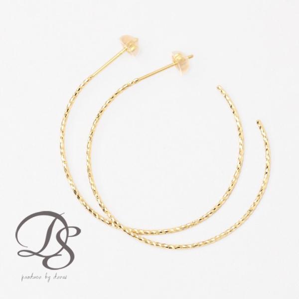 【土日限定3500円OFFクーポン有】 フープピアス 18k ピアス 18金 フープ k18 18金...