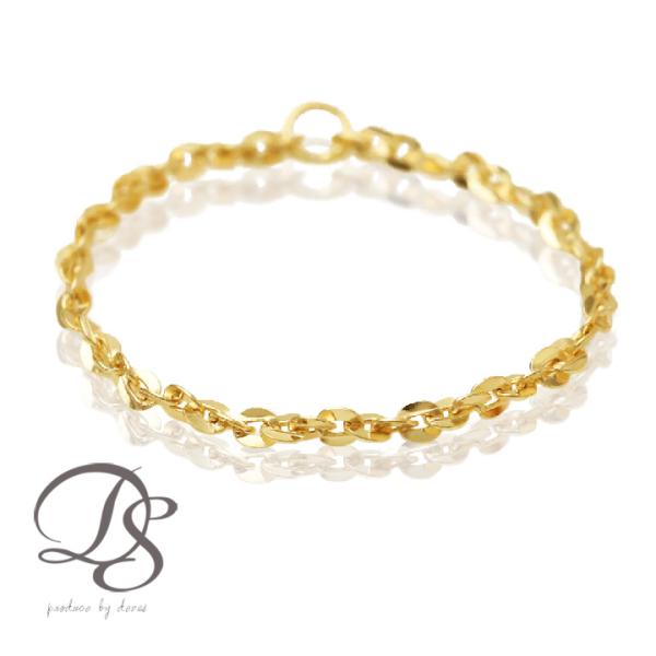 18金 リング k18 ピンキーリング k18リング チェーンリング ツイストあずきチェーン 18k...