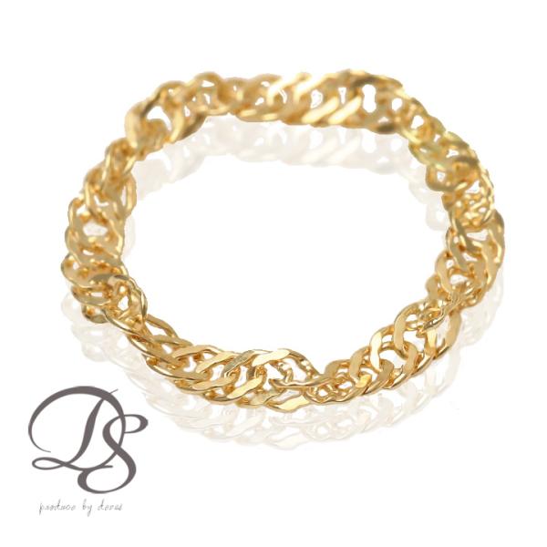 18金 リング k18 ピンキーリング k18リング チェーンリング スクリューチェーン 18k 指...