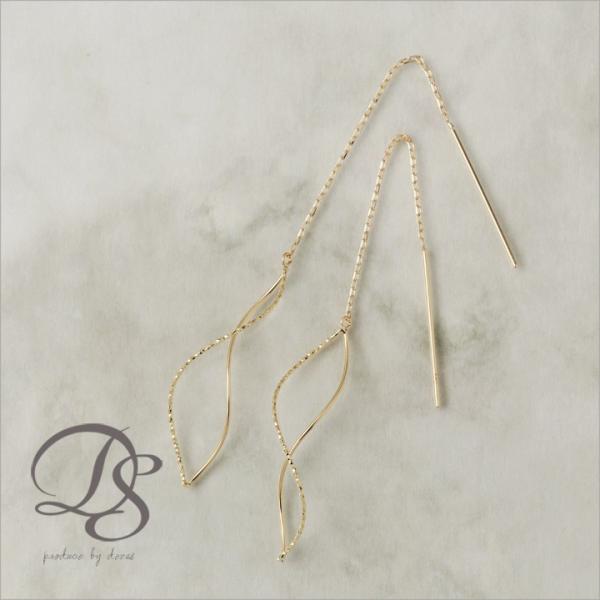 【土日限定1500円OFFクーポン有】 18金 ピアス k18 揺れる アメリカンピアス 18k ツ...