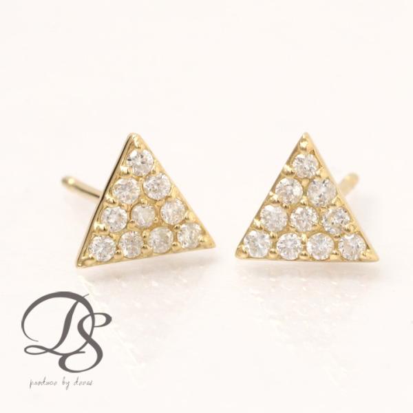 【土日限定2000円OFFクーポン有】 18金 ピアス k18 18金ピアス 18k トライアングル...