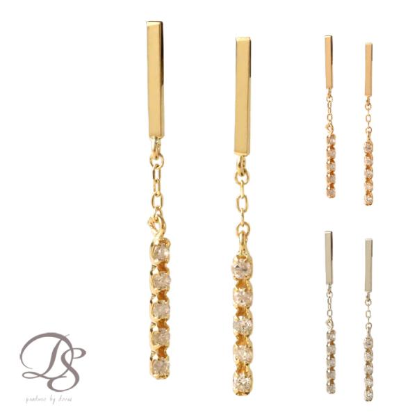 【土日限定2000円OFFクーポン有】 18金 ピアス k18 18金ピアス 18k 揺れる ダイヤ...