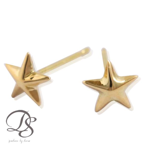 18金 ピアス k18 18金ピアス 18k スター 星 シンプル k18ピアス レディース ピアス...