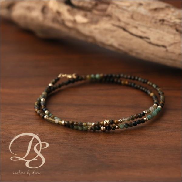 18金 ブレスレット k18 18金ブレスレット 18k 天然石ブレスレット タイガーアイ ターコイ...