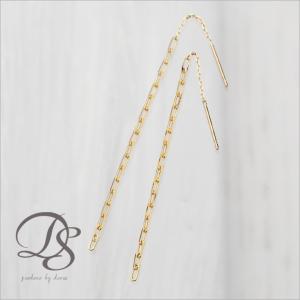 DEVAS 18金 ピアス k18 揺れる アメリカンピアス 18k ひし形のデザイン
