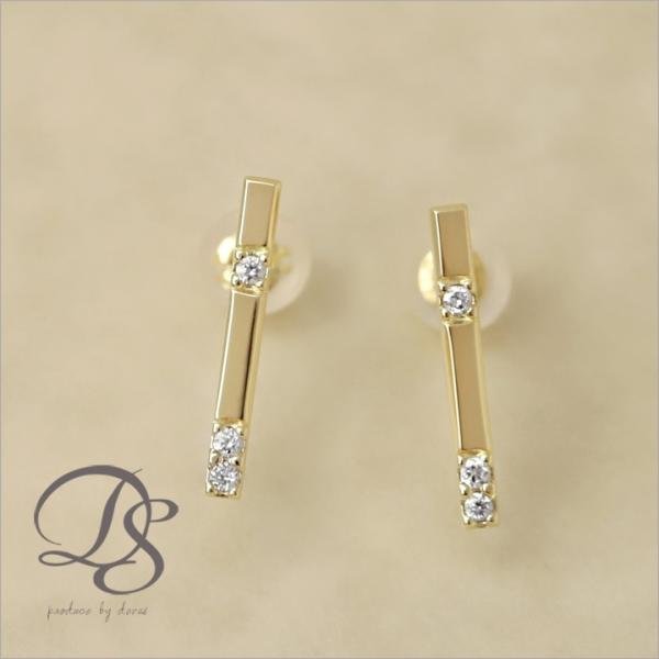 【土日限定3500円OFFクーポン有】 18金 ピアス k18 18金ピアス 18k チョコバー (...