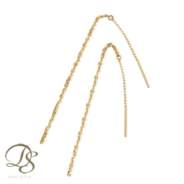 18金 ピアス k18 18金ピアス 18k アメリカン ピアス ツイストあずきチェーン シンプル ...