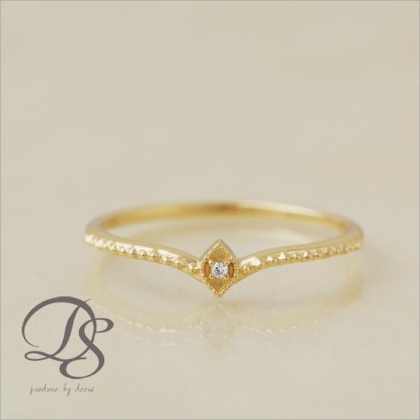 【土日限定2000円OFFクーポン有】 18金 リング k18 ピンキーリング k18リング ダイヤ...