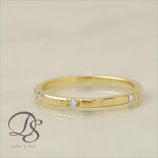 【土日限定3500円OFFクーポン有】 18金 リング k18 k18リング ダイヤモンド 6石 チ...