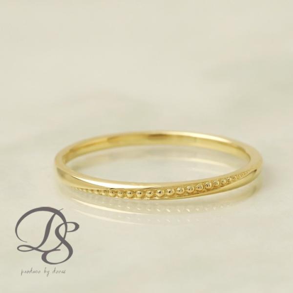 【土日限定2500円OFFクーポン有】  18金 リング k18 ピンキーリング k18リング ミル...