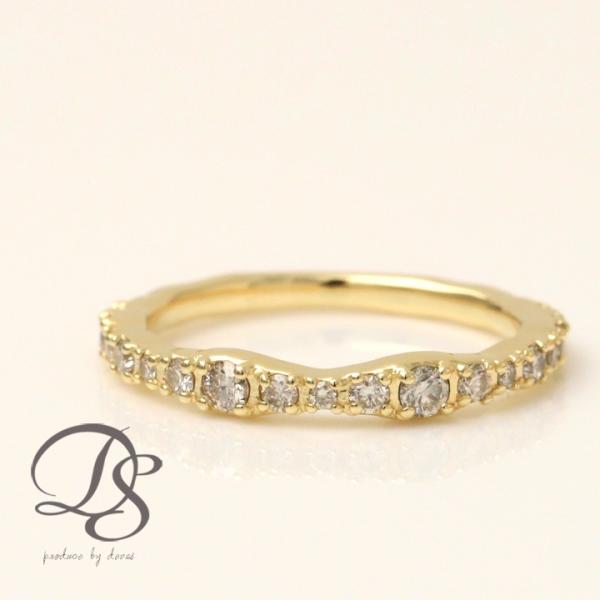 【土日限定8000円OFFクーポン有】 18金 リング k18 ピンキーリング k18リング ハーフ...