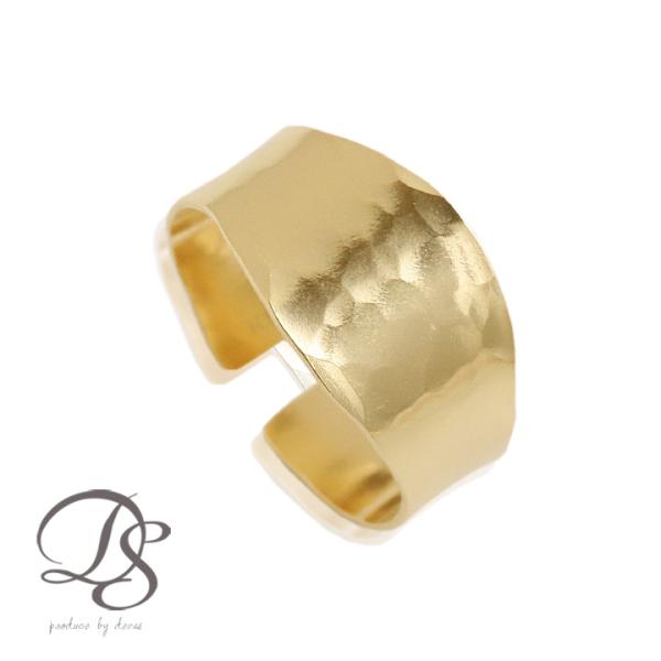 【土日限定8000円OFFクーポン有】 18金 リング k18 k18リング ワイド 槌目 オーバル...