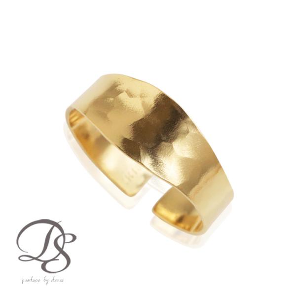 【土日限定5000円OFFクーポン有】 18金 リング k18 k18リング ワイド 槌目 オーバル...