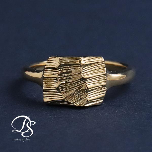 18金 リング k18 k18リング メンズ スクエア 18k 指輪 レディース 18金指輪 18金...