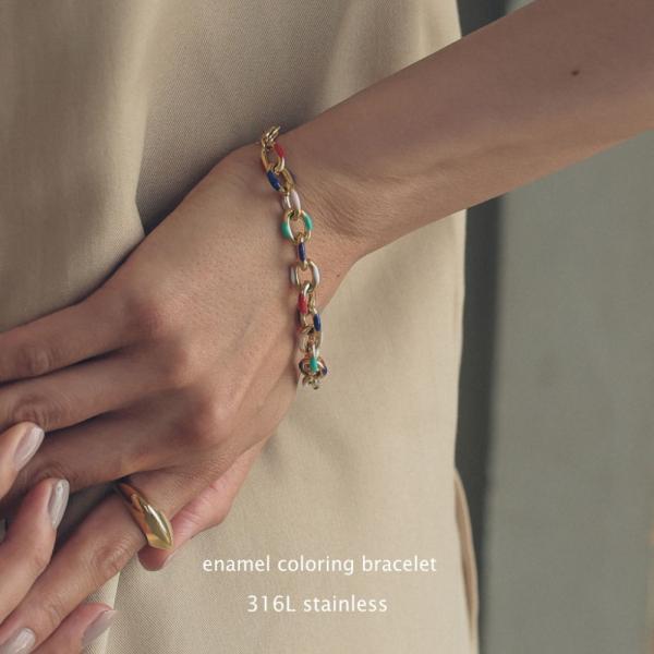マルチカラー サージカル ステンレス ブレスレット エナメル 316L アレルギー カラーリング レ...