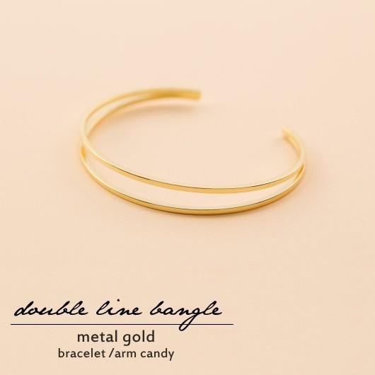 ダブル ライン メタルバングル クール＆モード