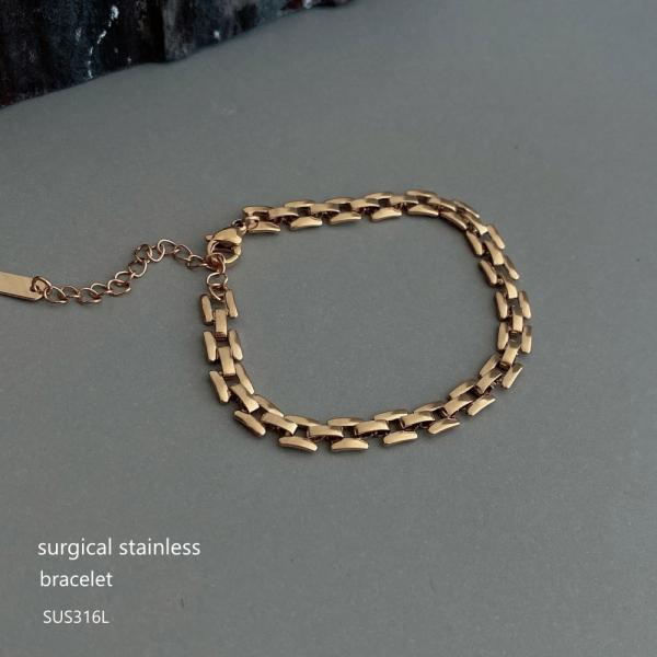 ステンレスブレスレット SUS316L サージカル スクエアチェーン