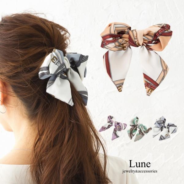 スカーフバレッタ レトロクラシック バレッタ スカーフ柄 ヘアアクセサリー