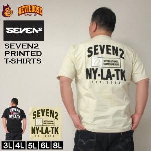 大きいサイズ メンズ SEVEN2 半袖 Tシャツ（メーカー取寄）3L 4L 5L 6L 8L コットン セブンツー キングサイズ ビッグサイズ｜大きいサイズデビルーズYahoo!店