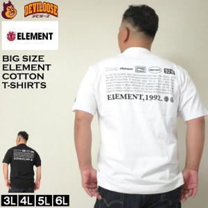 大きいサイズ メンズ ELEMENT EQUIPMENT コットン 半袖 Tシャツ（メーカー取寄）エレメント 3L 4L 5L 6L キングサイズ ビッグサイズ｜deviloose