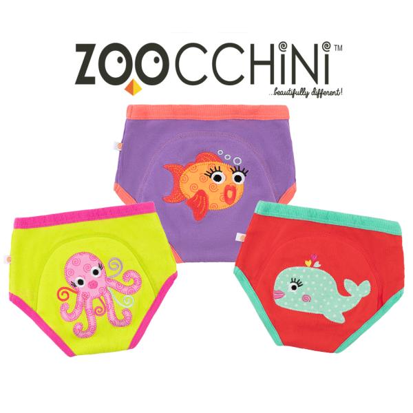 ズーキーニ ズッキーニ 女児 トレーニングパ ンツ3枚組 海の仲間 オーガニッ クコットン (送料無...