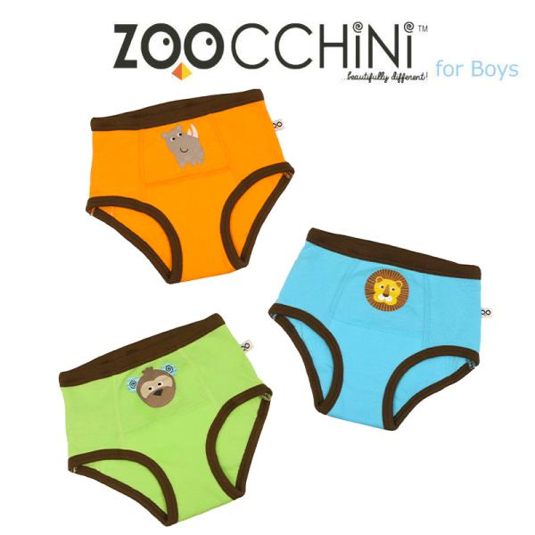 ズーキーニ ズッキーニ 男児 トレーニングパ ンツ3枚組 サファリの仲間 オーガニックコットン トレ...