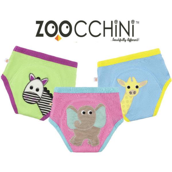 ズーキーニ ズッキーニ 女児 トレーニングパ ンツ3枚組 サファリの仲間 オー ガニックコットン (...