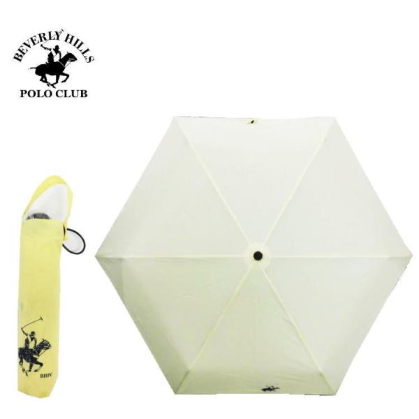 BEVERLY HILLS POLO CLUB 折りたたみ傘 55cm イエロー 07