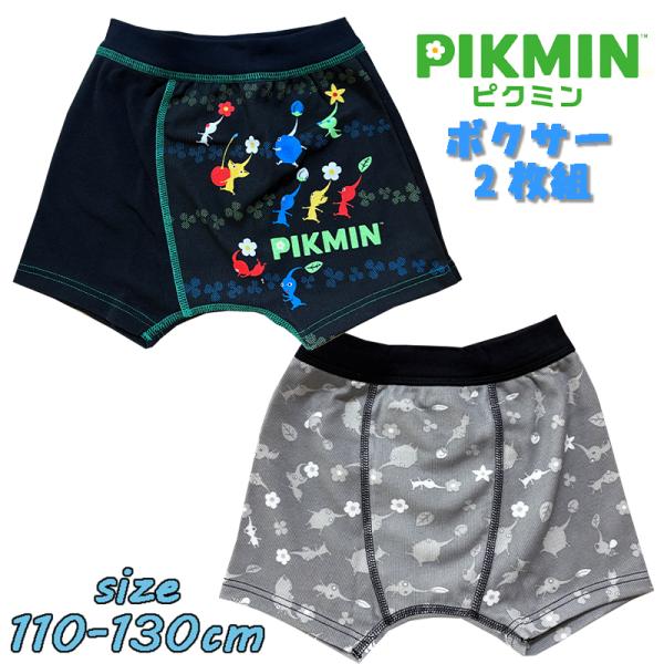 PIKMIN ピクミン ボクサーブリーフ 2枚組 きゃらふるインナー 前閉じ プリント 総柄 名前欄...