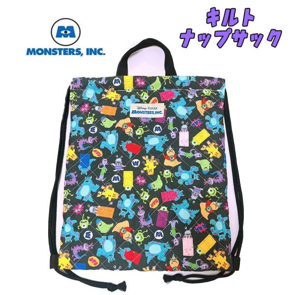 Disney PIXAR モンスターズ・インク キルト ナップサック 総柄 ブラック キッズ 03