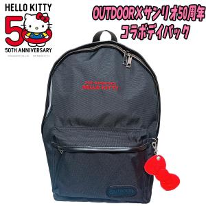 サンリオ 50th Anniversary HELLO KITTY OUTDOOR キティちゃん リュックサック Dパック ブラック 総柄 かばん 中高生 04｜devin