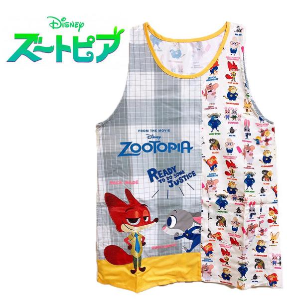Disney ズートピア 図鑑エプロン (グレー) 総柄 刺繍 22207037 おしゃれ 保育士 ...