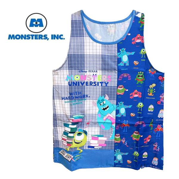 Disney PIXAR モンスターズ・インク 図鑑エプロン (ブルー) 総柄 刺繍 2220704...
