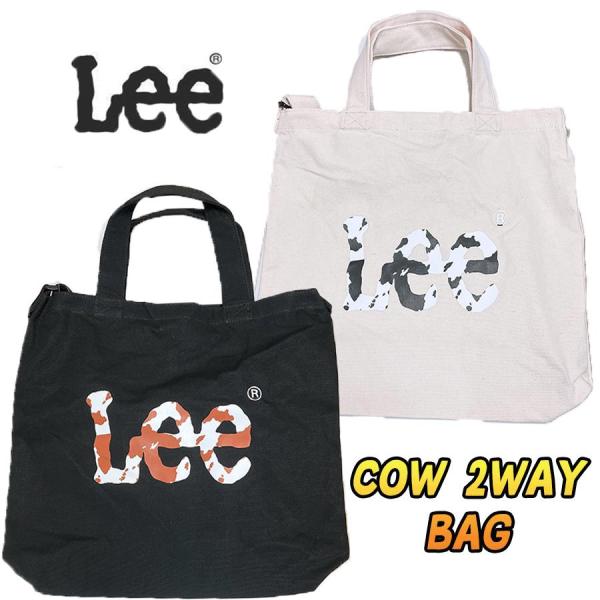 Lee リー COW柄 2WAYバッグ プリント キャンバス BIG LOGO 肩掛け 斜め掛け 男...
