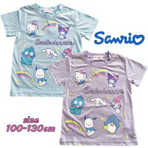 サンリオキャラクターズ プリント 半袖 Tシャツ 天竺 新柄 子供服 女の子 キャラクター トップス キッズ こども 03｜devin