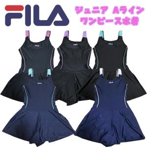 FILA フィラ Aラインワンピース 水着 スイムウエア キュロットタイプ スクール水着 ブラック ネイビー ジュニア スイミング 03｜セレクトショップDEVIN