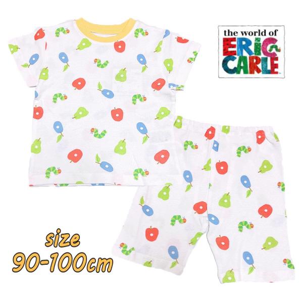 はらぺこあおむし 半袖パジャマ 5分丈パンツ 総柄 ベビー服 エリック・カール メッシュ素材 綿10...