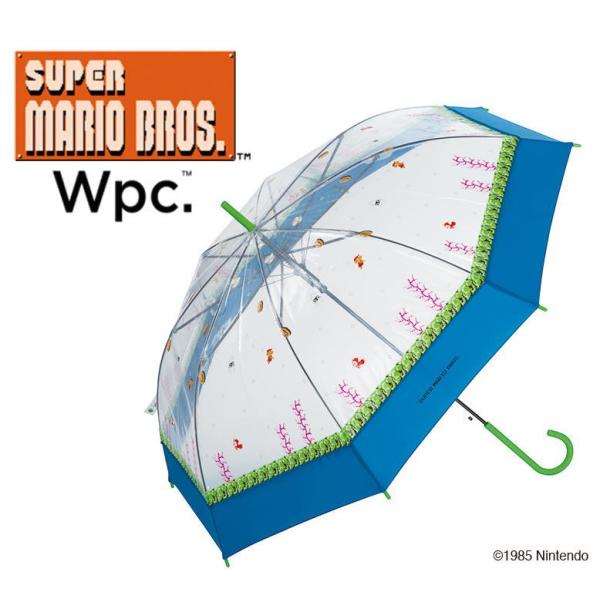 Wpc. スーパーマリオブラザーズ 水中ドット ジャンプ傘 60cm 透明傘 コラボ ユニセックス ...