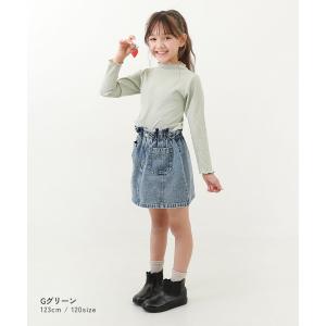 ロンT トップス メロウリブ長袖Tシャツ キッ...の詳細画像5