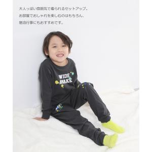 綿100% ボーイズ 裾リブ 長袖パジャマ 綿...の詳細画像3
