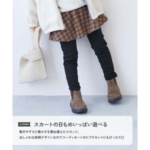 ウエストゴム 防寒 通園 通学 チェック 花柄...の詳細画像5