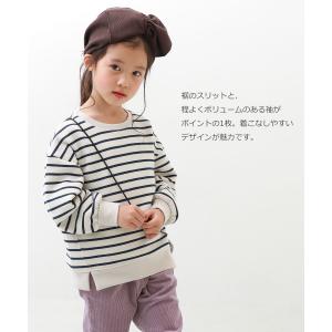 子供服 裏起毛 裾スリットトレーナーキッズ 女...の詳細画像2