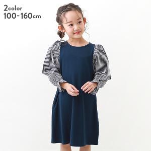 【アウトレットSALE /返品不可】子供服 パフスリーブ 切り替えワンピース キッズ 女の子 長袖ワンピース ワンピース 長袖 フォーマル devirock デビロック｜devirockstore