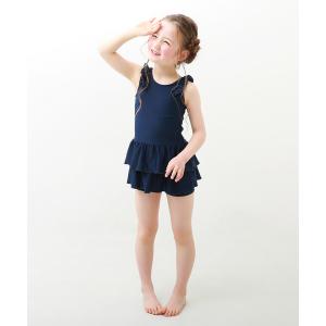 UVカット 女児 セパレート型 フリルスクール...の詳細画像1