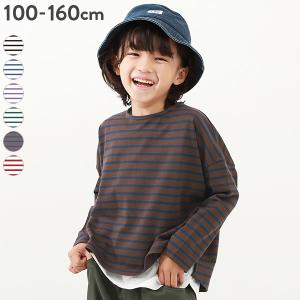 ロンT トップス ゆるっとボーダー 長袖Tシャツ キッズ 子供服 男の子 女の子  デビロック devirock