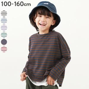 子供服 ゆるっとボーダー 長袖Tシャツキッズ 男の子 女の子 トップス 長袖Tシャツ ロンT デビロック devirock｜devirockstore