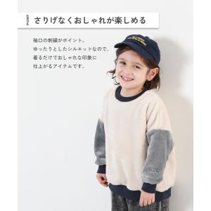 子供服 袖刺繍 ファーフリース トレーナーキッ...の詳細画像2